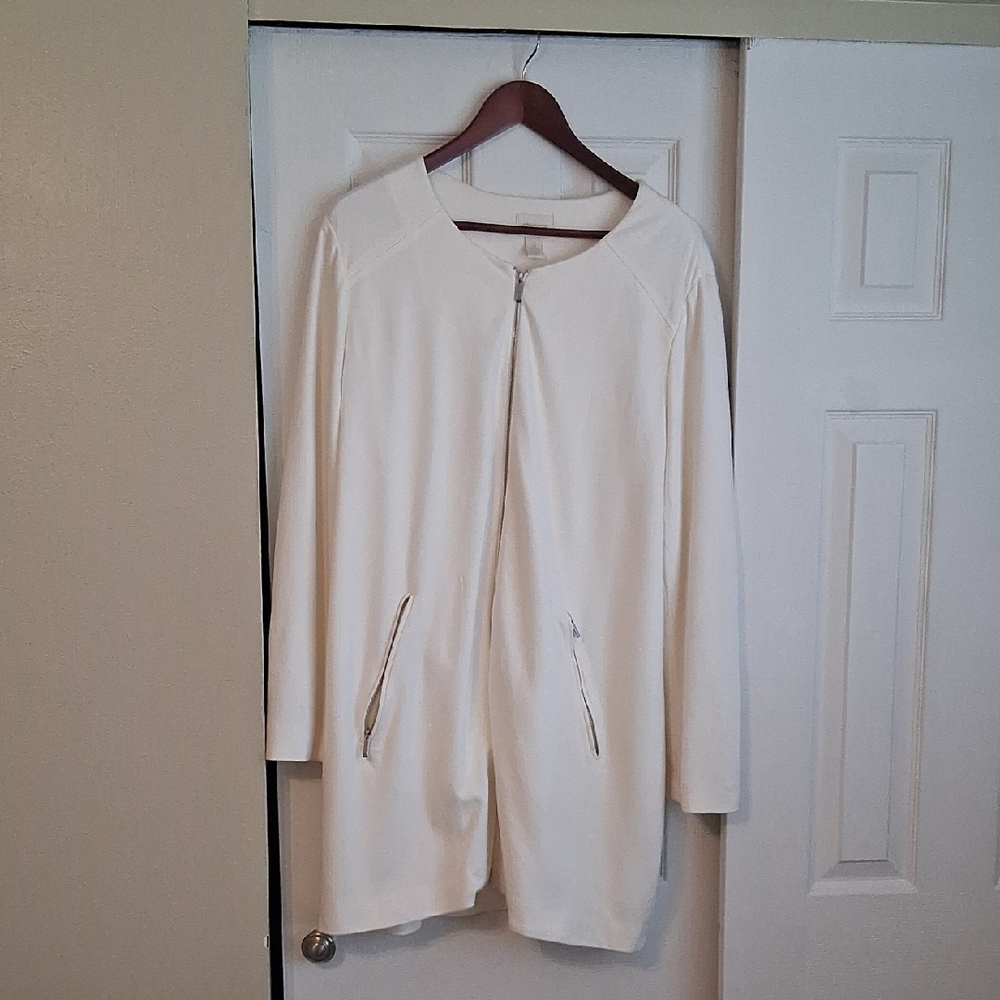 Chico's Elegant Off-White Trench Coat